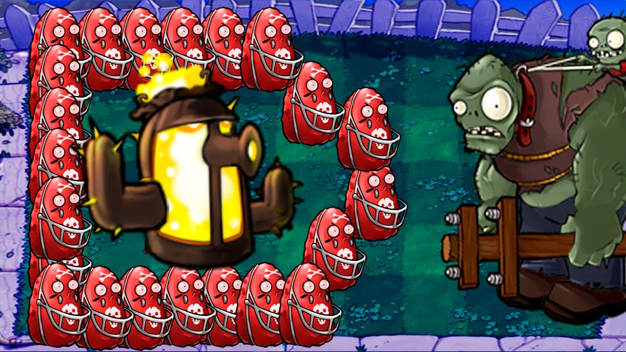 Cactus Planterna + Nuez  Futbolista Vs Todos los Zombis PVZ Fusion