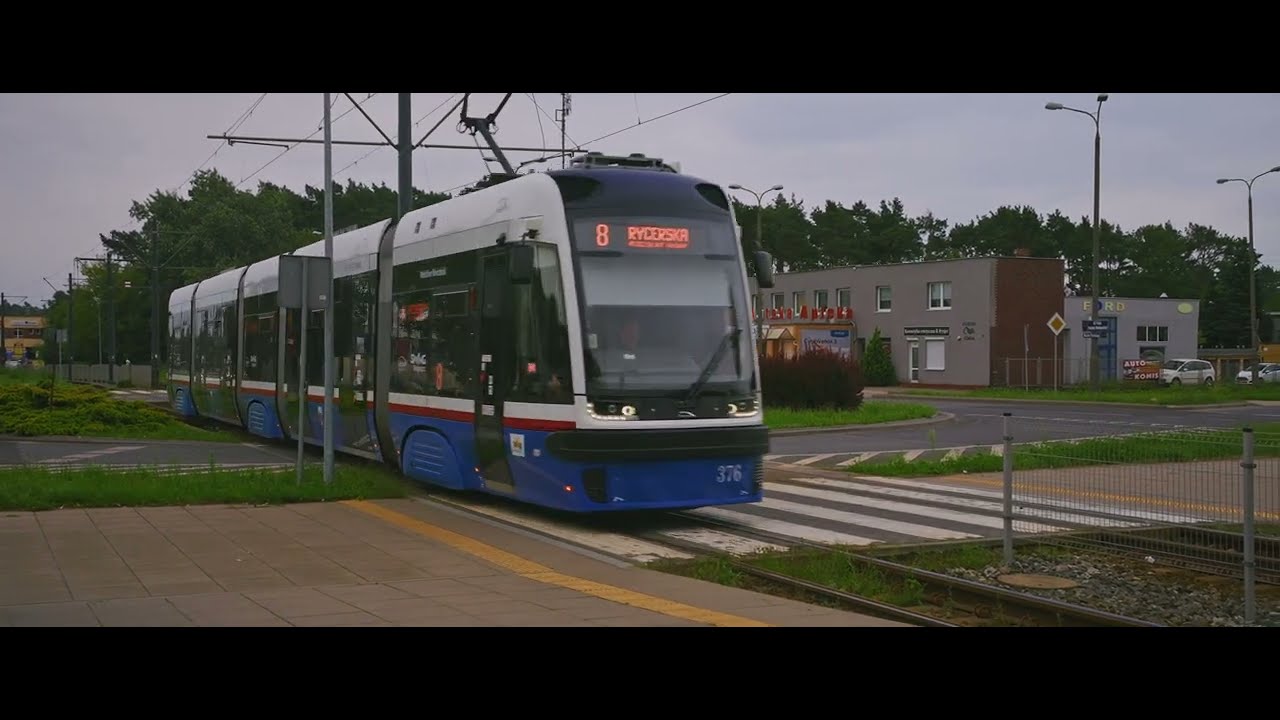 Poland, Bydgoszcz, tram 8 ride from Baczyńskiego to Rondo Jagiellonów