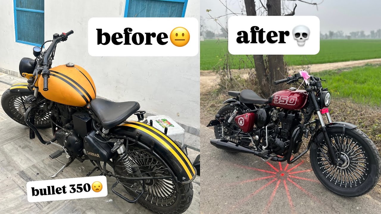 Fully Modifie￼d bullet 350😦🔥 in Harley looks😍💀(folding seat)@ModifiedGuru 