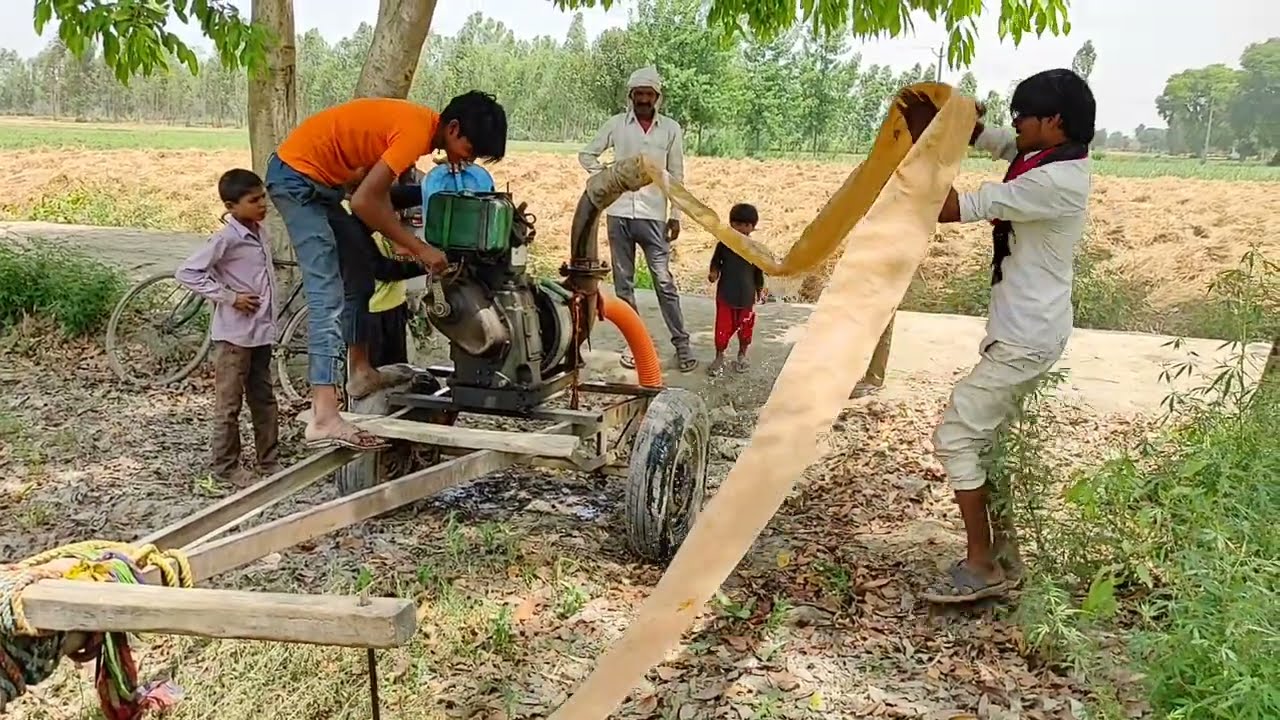 Engine WaterPump set 8hp rajkot Diesel machine Borwall setup | how to setup Diesel pump machine