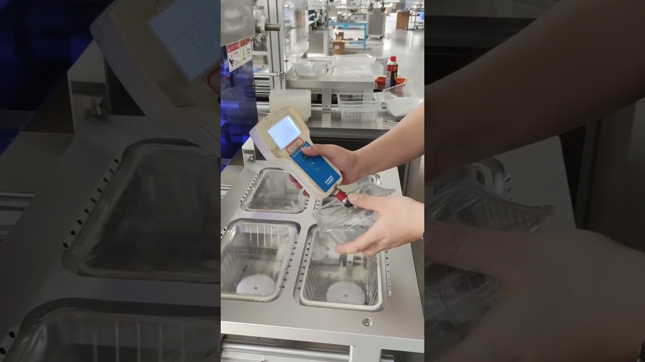 Semi auto tray sealing machine with nitrogen flushing #machine