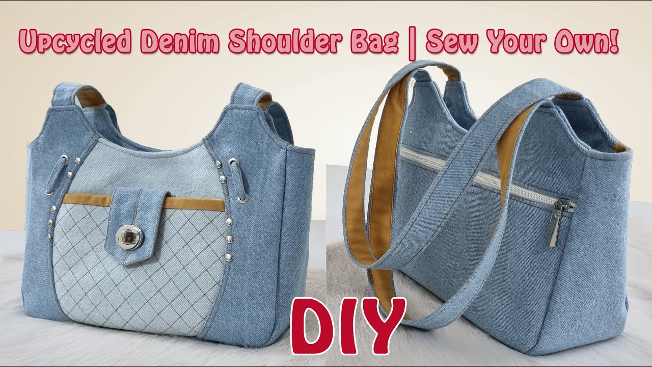 Cut & Sew a Beautiful, Roomy Shoulder Bag from Jeans!