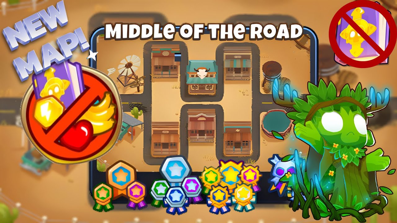*NEW MAP* Middle Of The Road [Chimps] Guide | BTD 6 (2023 Updated) 4K