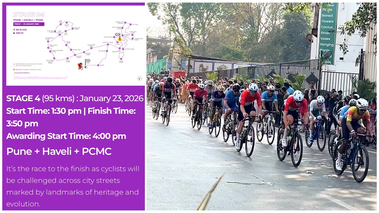 Pune Grand Tour 2026 Stage 4 Final 95 KM | First International Cycling Race Held In India | Stage 4