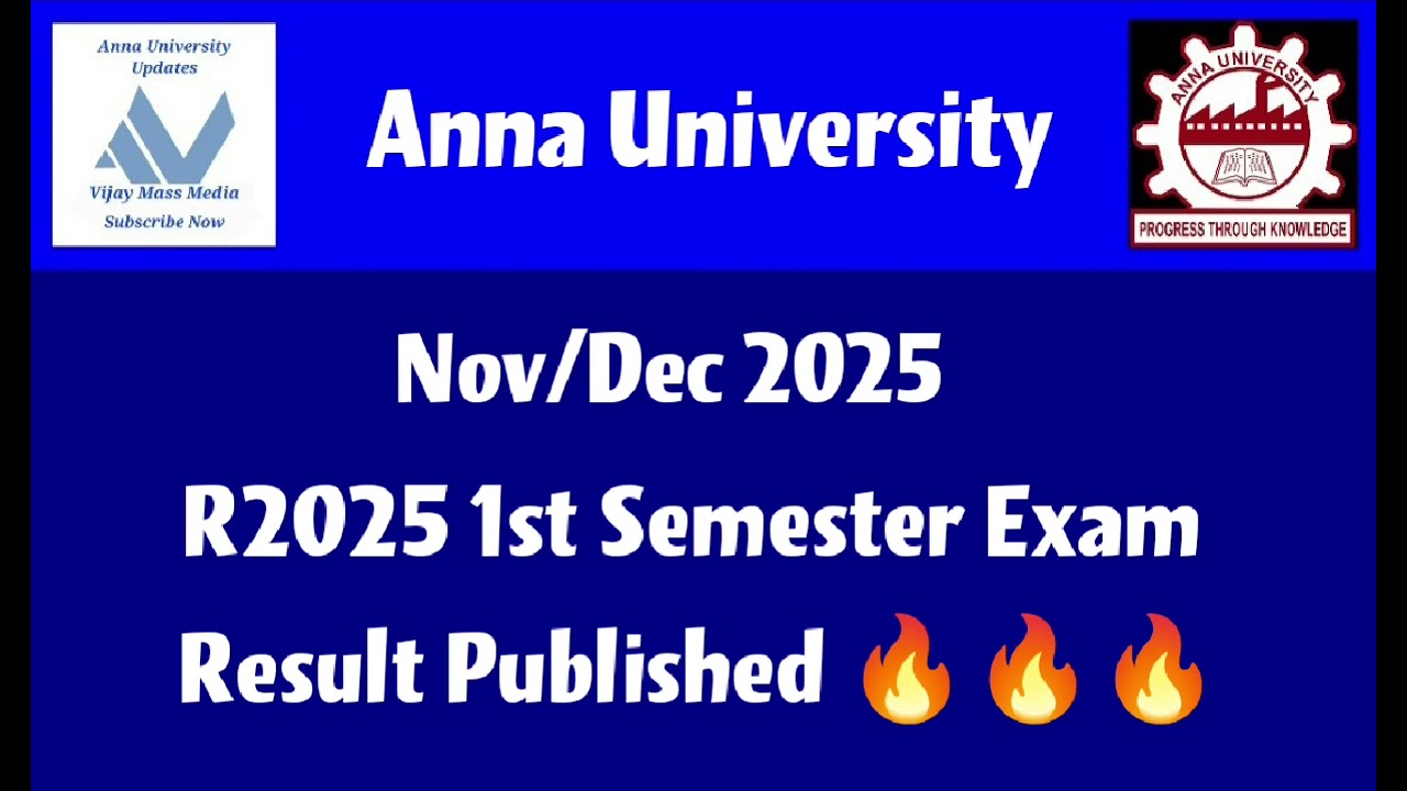 Anna University Nov/Dec 2025 1st Semester Exam Result Published 🔥🔥🔥 Latest News Tamil 💯💯💯