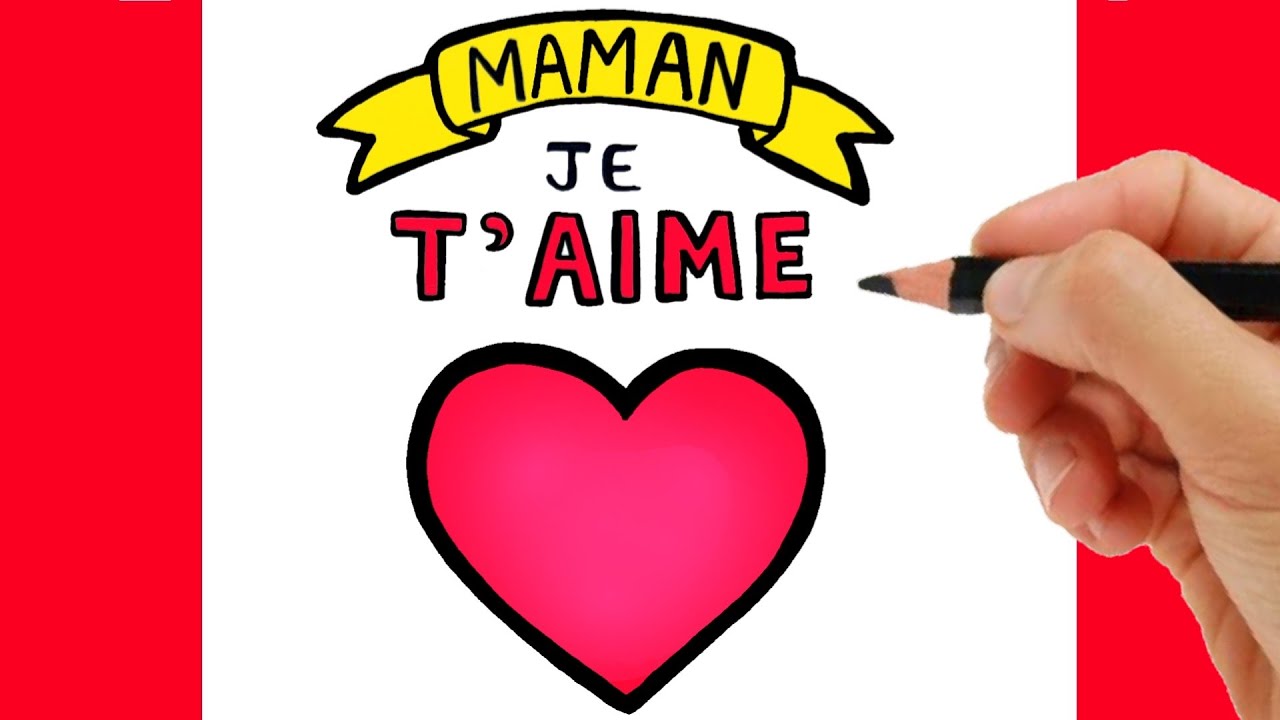 comment faire le dessin de la fête des mères, carte de fête des mères