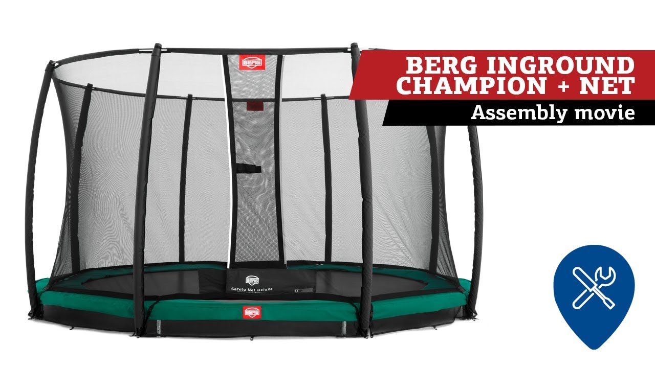 BERG InGround Champion trampoline + Safety Net deluxe | assembly