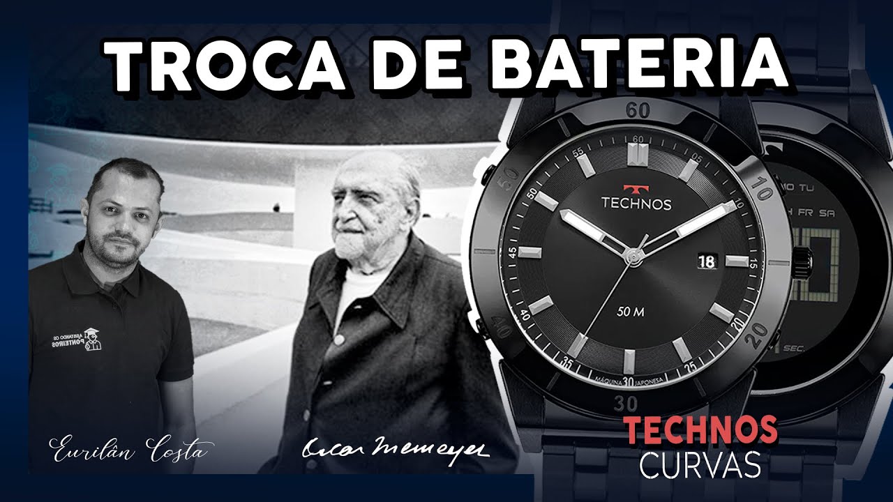 Troca de Bateria Relógio Technos Curvas - Oscar Niemeyer