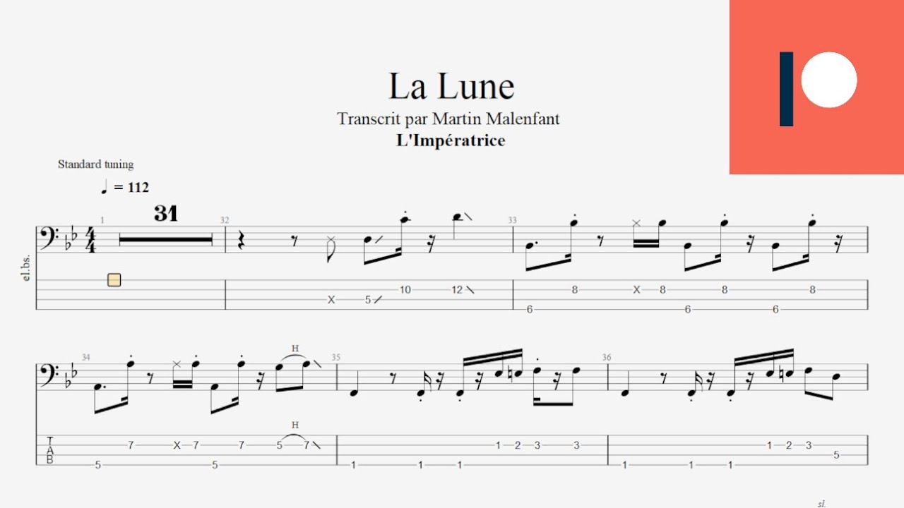 L'Imp&eacute;ratrice - La Lune (bass tab)