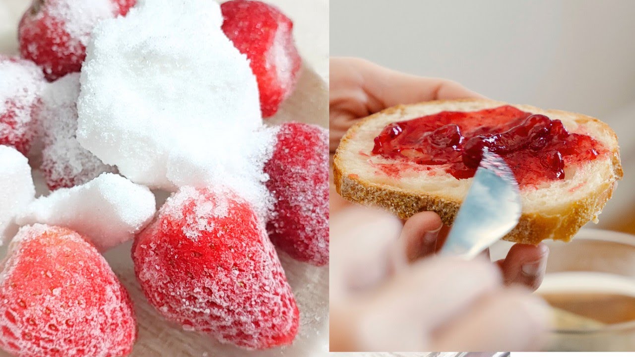 Just add sugar to strawberries-easiest strawberry preserves!超简单草莓酱