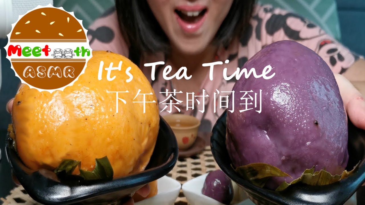 I Made & Eat Two Palm Size Giant Glutinous Rice Balls for Tea Time! Mukbang(Sticky Sound/No Talking)