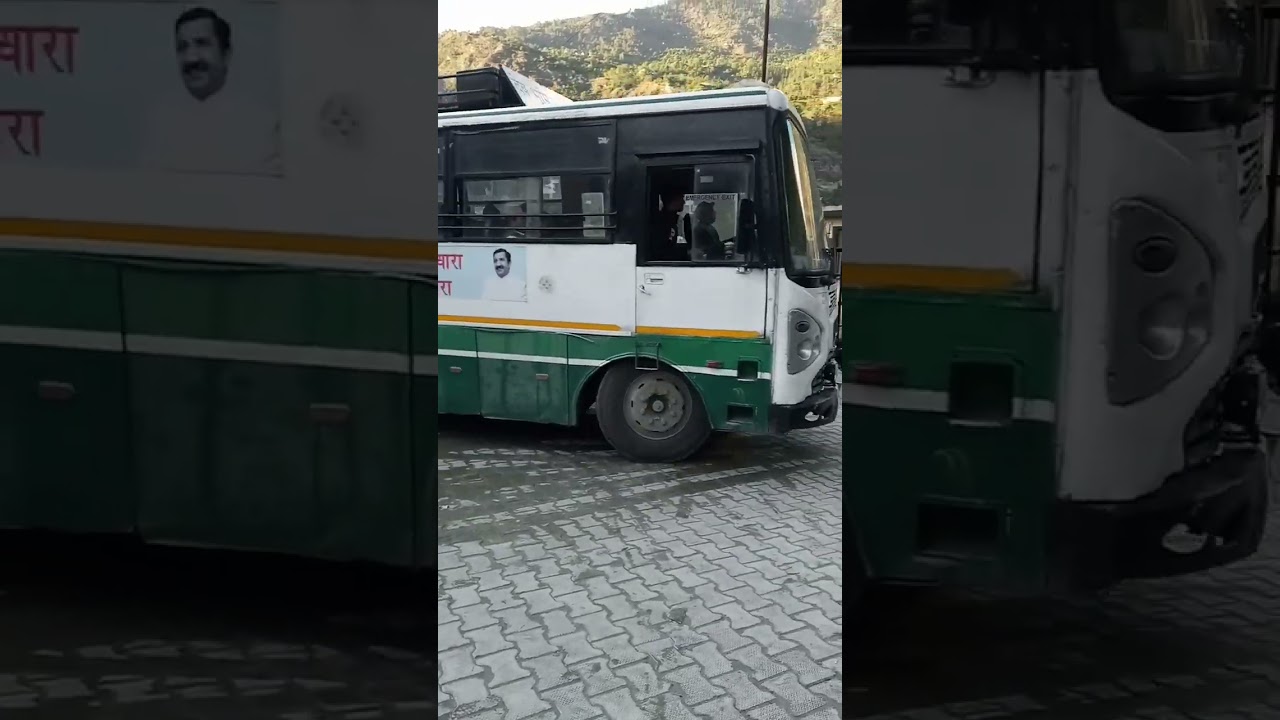 hrtc bus  enter bus stand banjar #hrtc #viral #hrtcbussarvice #kullu #shortfeed #trin #bus #trector