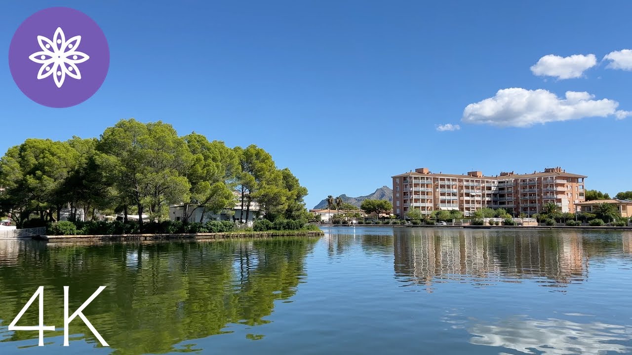 Walk in Alcudia Port (Canals and Minor Lake) // Mallorca 4K