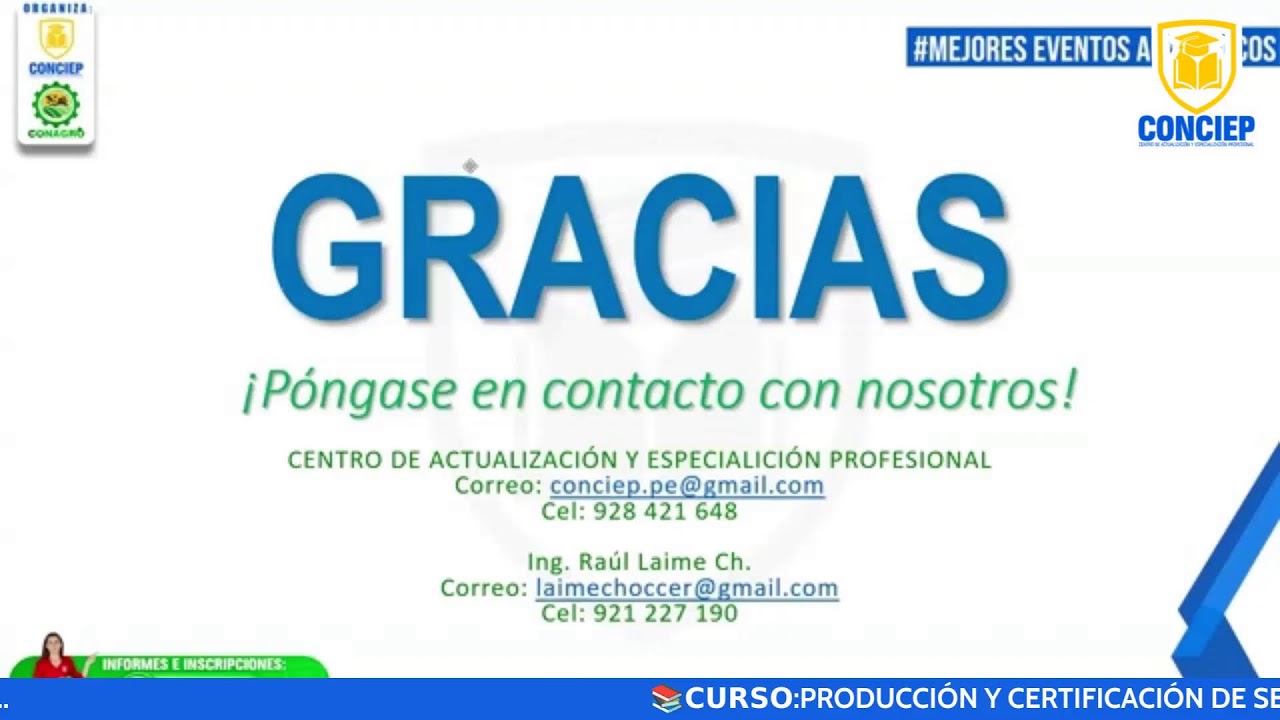 📚𝗖𝗨𝗥𝗦𝗢 :PRODUCCIÓN Y CERTIFICACIÓN DE SEMILLAS: LEGUMINOSAS, CEREALES Y CULTIVOS ANDINOS📚