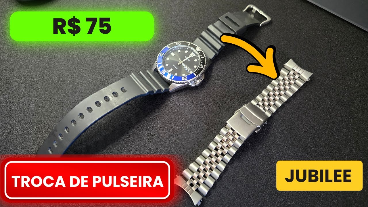 Trocando a pulseira por uma Jubilee no Casio Duro. #watch #relogios #casioduro #casio 