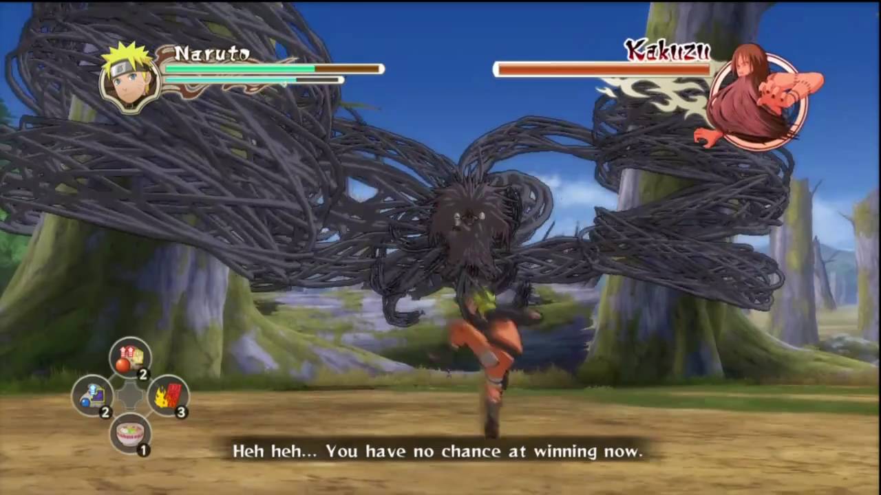 Naruto: Ultimate Ninja Storm 2 - Hidan & Kukuzu Boss Battle HD Pt 2/2