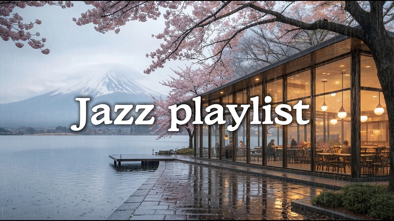 [playlist] 봄비 내리는 일본 카페 재즈 | 벚꽃과 비, 조용한 cozy jazz