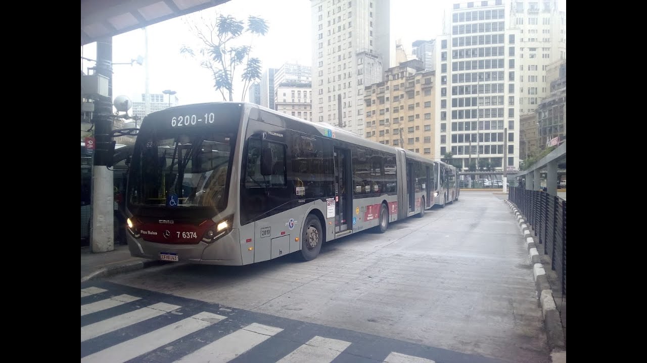 São Paulo (Brasil) - ônibus articulado - Terminal Bandeira - SOM AMBIENTE!!!