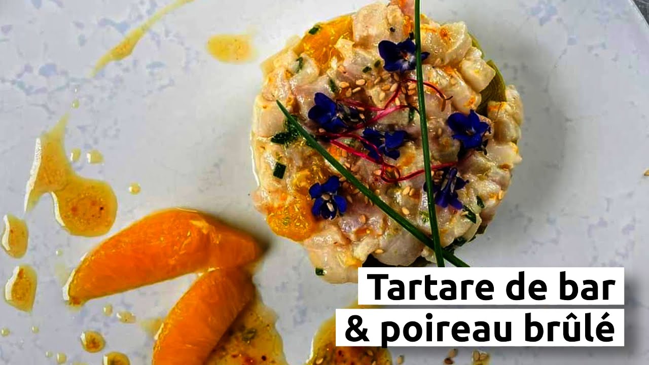Tartare de bar & poireau brûlé