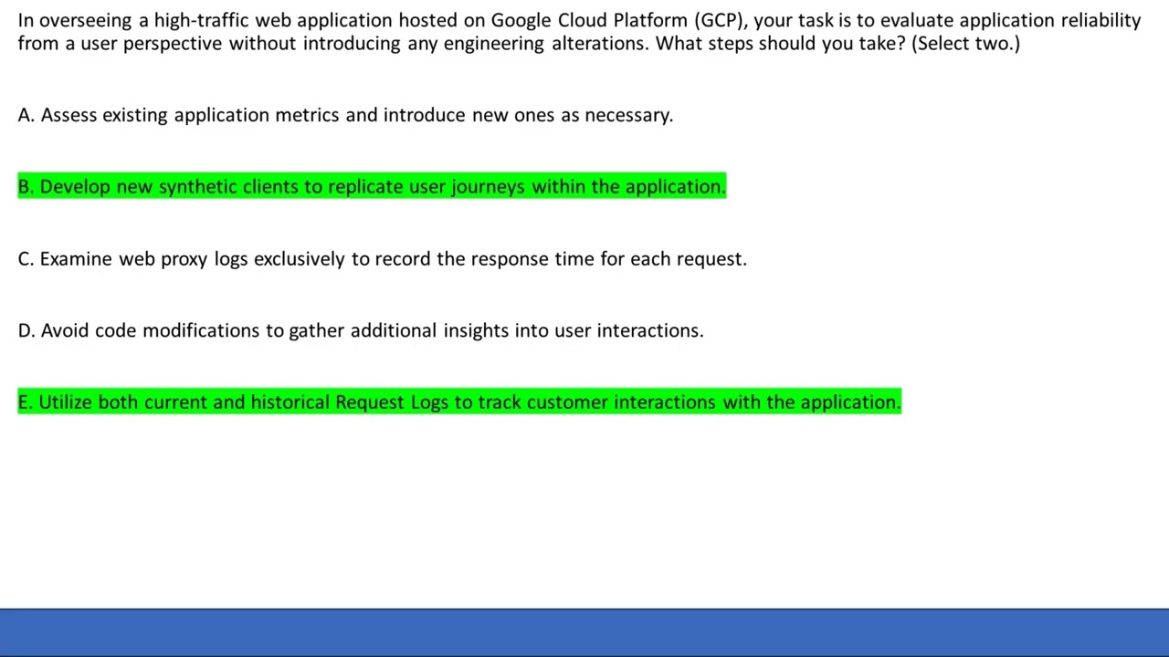 GCP Professional Cloud DevOps Engineer  Exam Practice Test Questions and Answers | Module 8