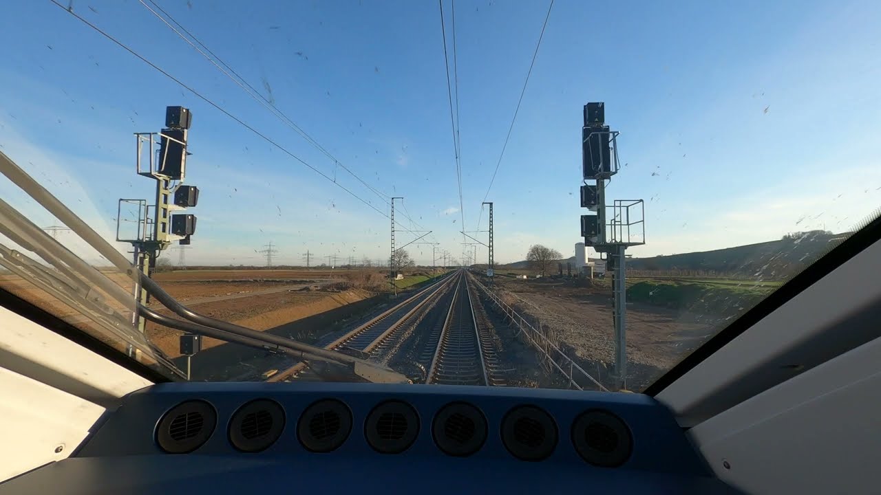 Führerstandsmitfahrt (Cabride) von Basel Bad Bf (CH) nach Wiesbaden (D) im ICE 4