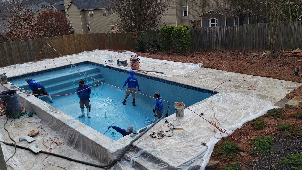 The Lawrence Compound Pool Project - Time Lapse - Pebbletech Install