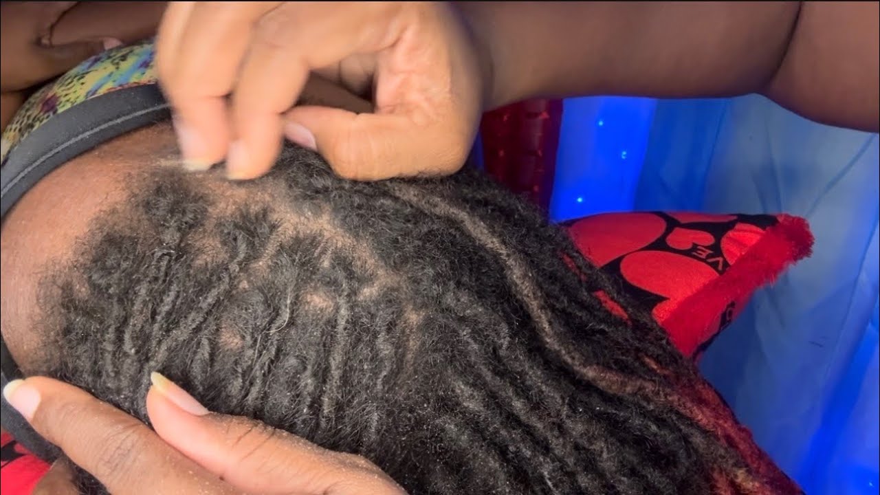 ASMR awesome scalp scratching & play with sis locs till she sleeps #asmr #asmrforsleep 