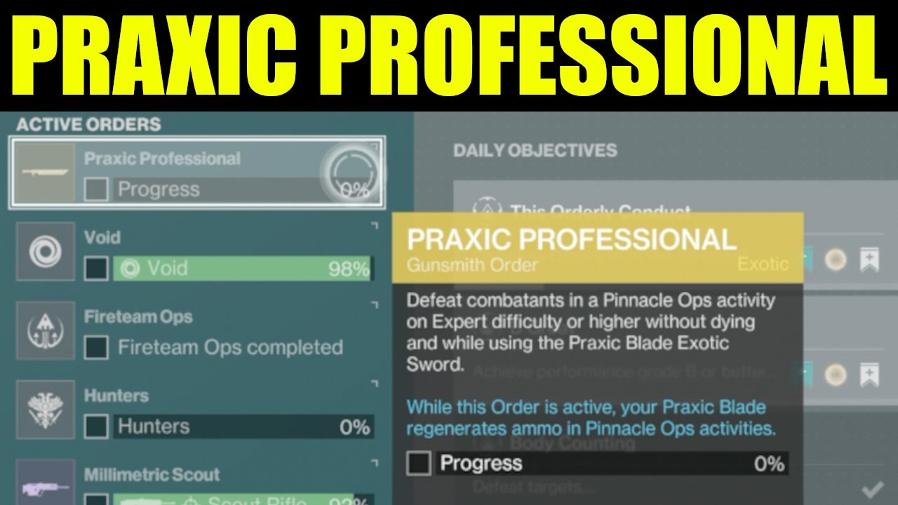 Destiny 2 - how to get praxic professional exotic order (Exotic orders explained)