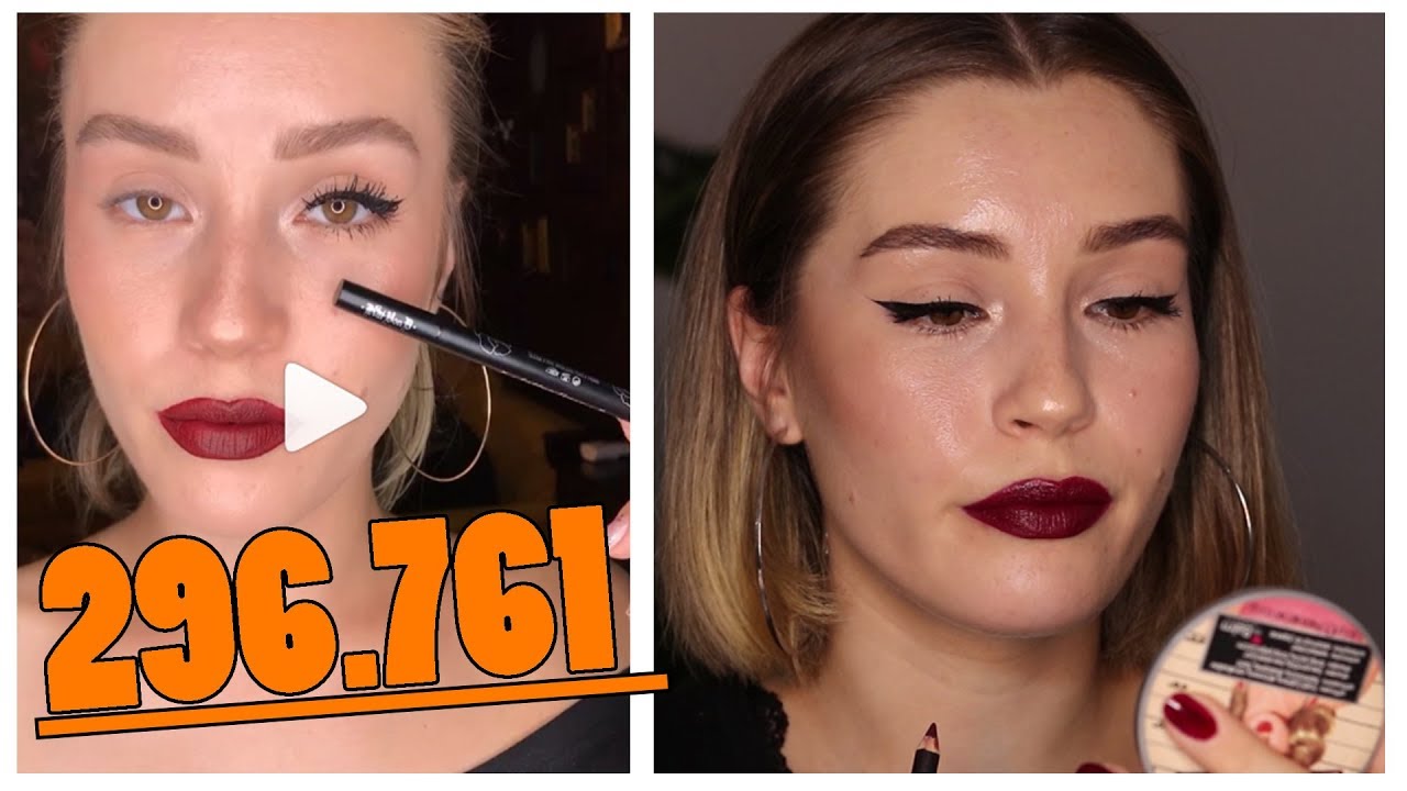 Instagram'da En Çok Görüntülenen Makyajım | Eyeliner Bordo Ruj | Büşra Ungan