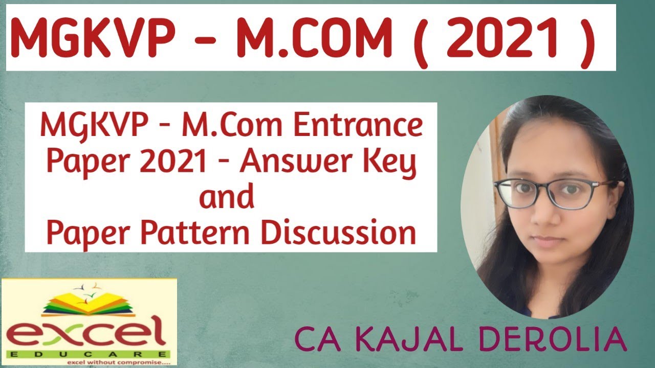 Answer Key of MGKVP M.Com Entrance Exam 2021 | M.Com Entrance Exam 2021 |
