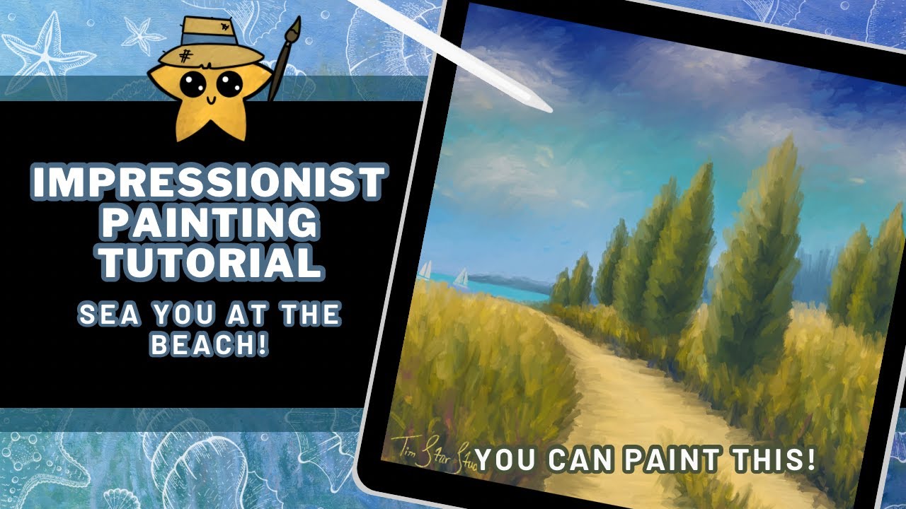 IMPRESSIONISM PAINTING TUTORIAL for Procreate!💁🏻‍♂️🎨✨🩵💙💜🖼️🌟