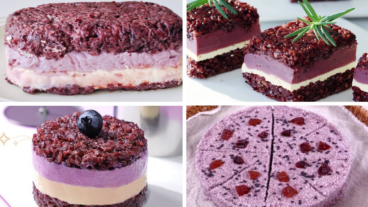 Satisfying Relaxing Video|🍇🍩🍰🥟Purple Rice Cheese Cake Recipe|Asmr|Tiktok