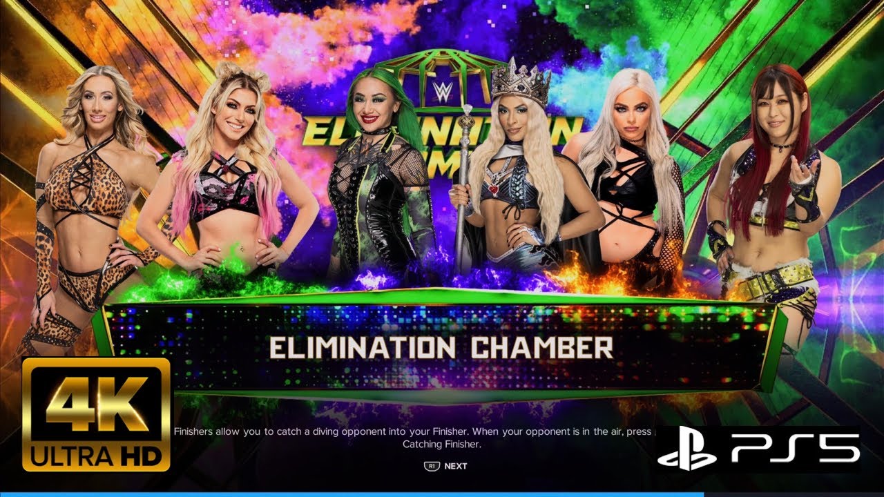 WWE 2K23- Women’s Elimination chamber #1 (4K Ultra HD 60 FPS)