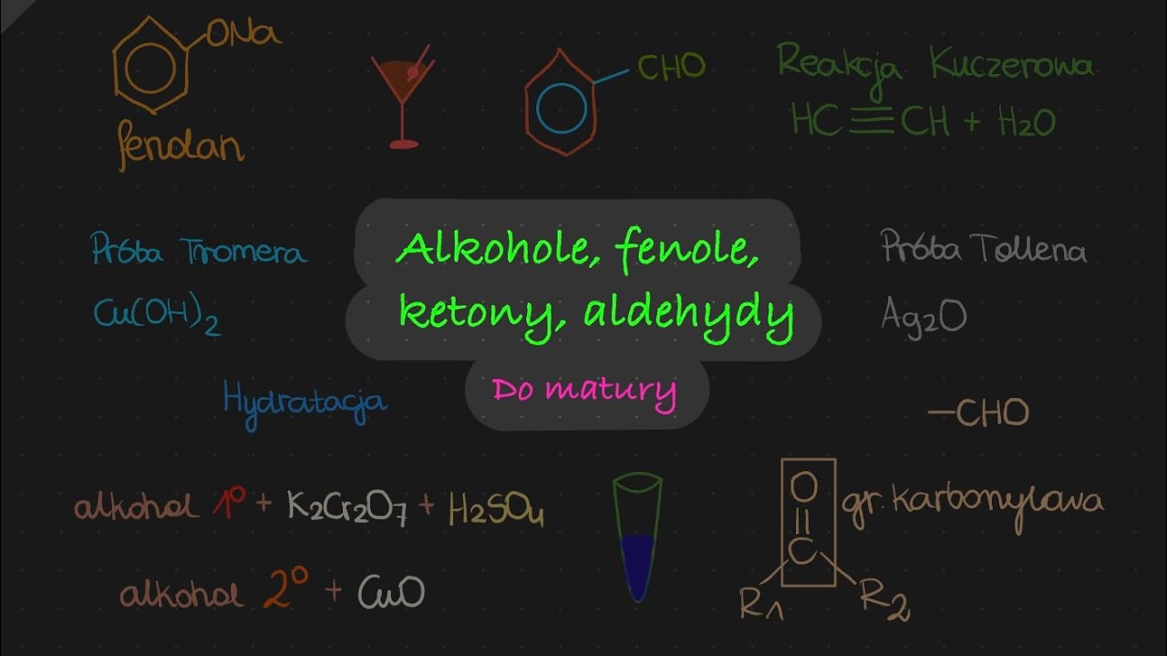Wszystko do zapamiętania z ALKOHOLI, FENOLI, KETONÓW I ALDEHYDÓW na maturę z chemii 
