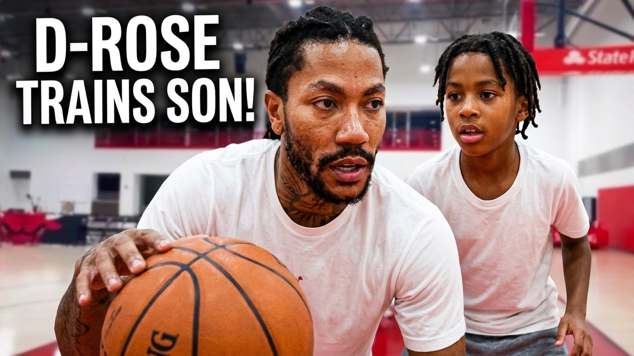 Derrick Rose TEACHES His Signature Basketball Skills To His Son!