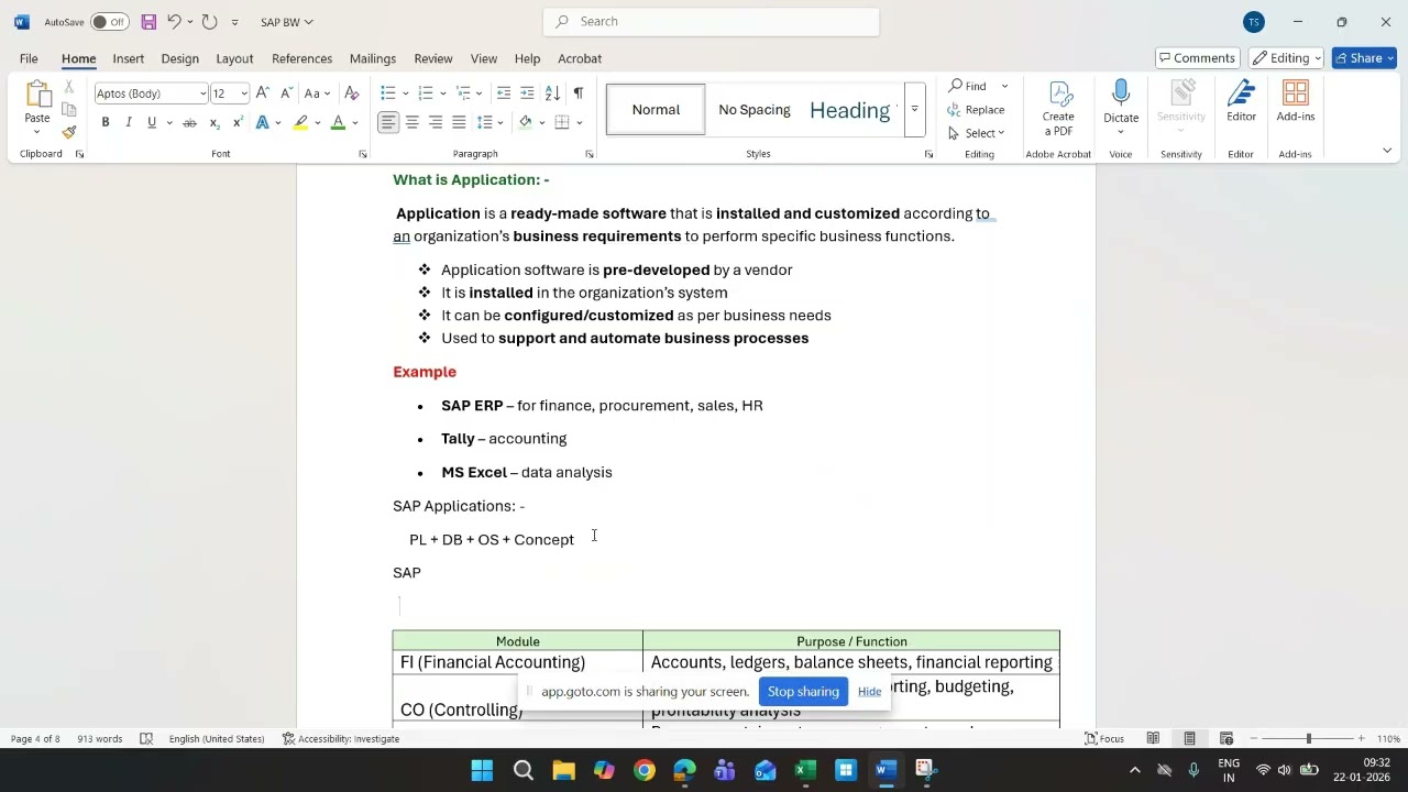 SAP BW Introduction Class 1