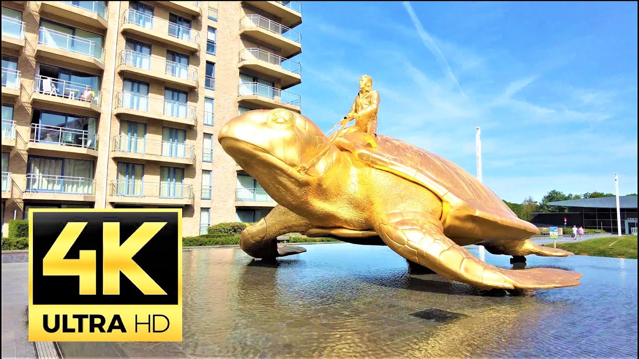Nieuwpoort 🇧🇪 Belgium 🇧🇪 4K 60fps  city and beach promenade 4K UHD