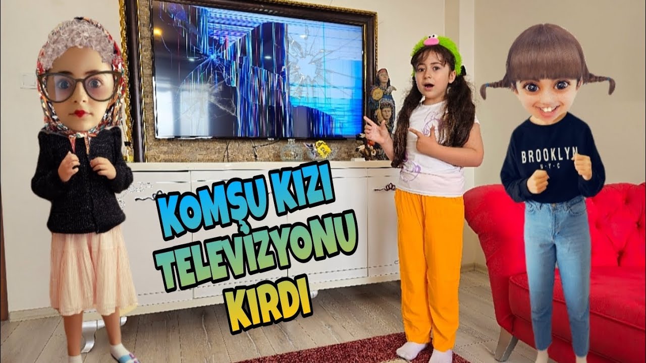 ESMA ÇILDIRDI !! KOMŞU KIZI PELİNSU  TELEVİZYONUMUZU KIRDI