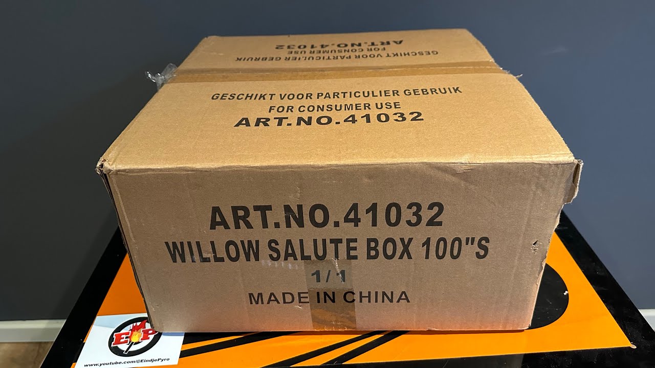 Willow Salute Box / Gold Willow Salute : Vuurwerkmania : 100 Shots : 30mm : 1960 Gram
