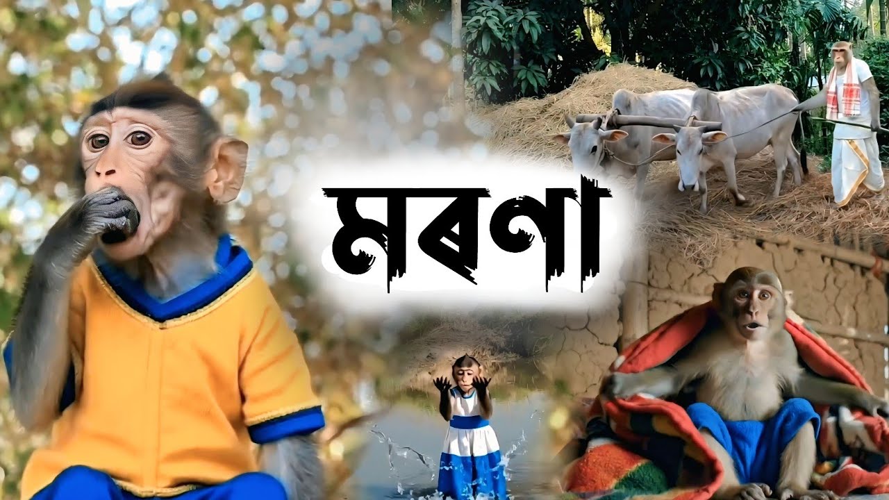মৰণা 😱 | Threshing | Rice Harvesting | Assamese Monkey Vlogger| Bandor Bhokot Vlog