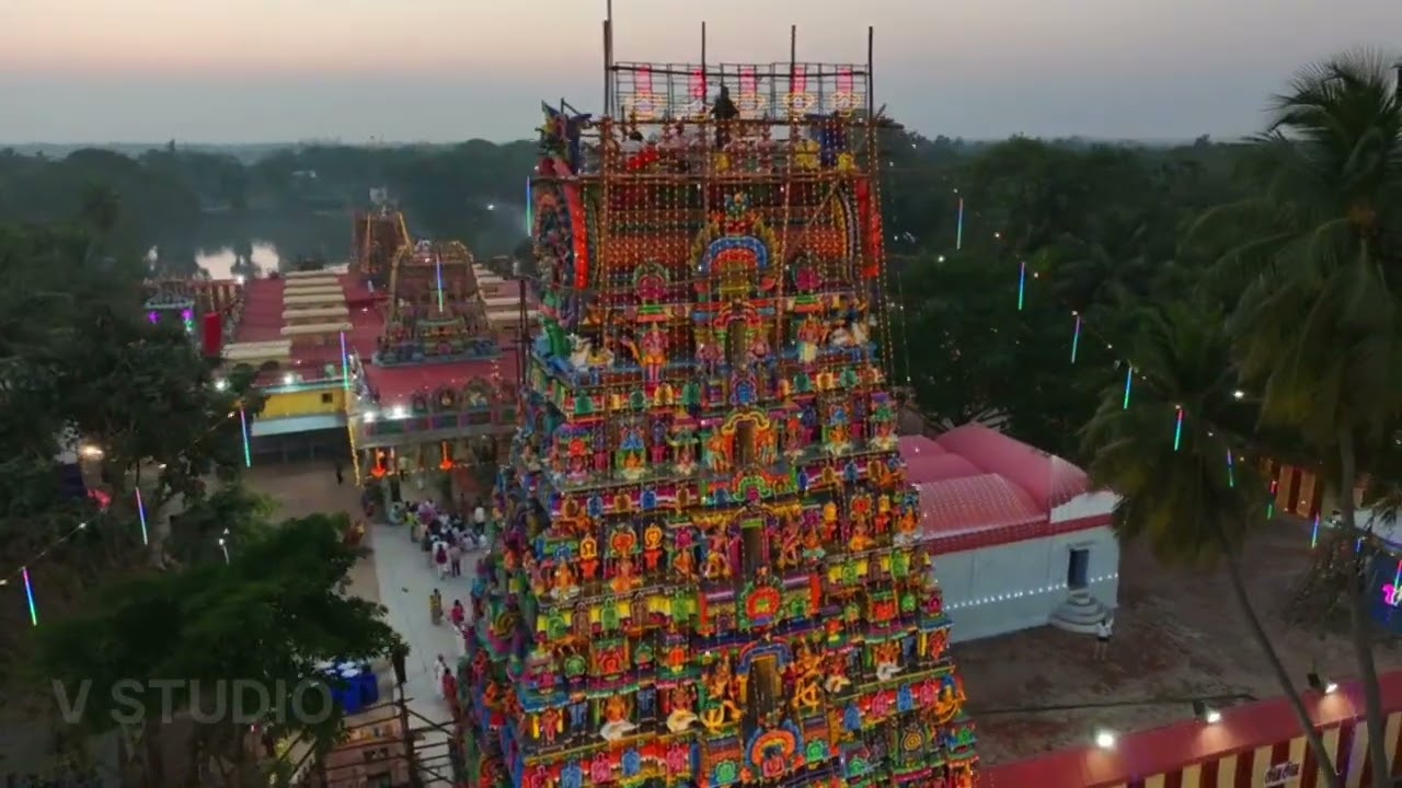 குடமுழுக்கு பெருவிழா கழுகு பார்வையில் திருப்புங்கூர் திருக்கோயில் (நந்தி விலகிய திருத்தலம்)
