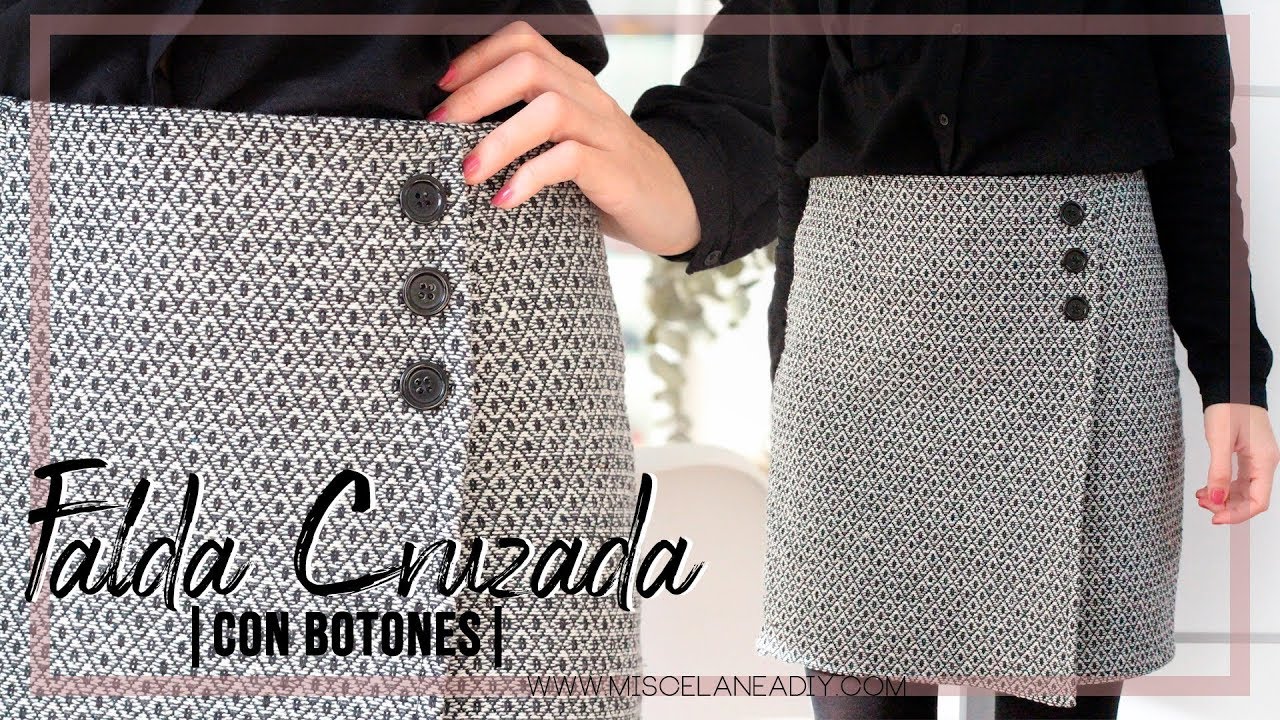 DIY FALDA Cruzada  | Cómo hacer una falda asimétrica cruzada con botones