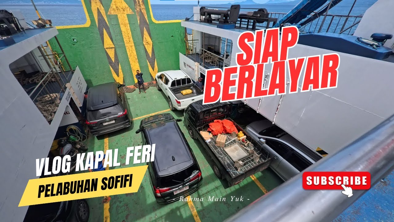 Persiapan Berangkat Kapal Feri! Truk Berat, Mobil & Motor Naik di Pelabuhan Sofifi Maluku Utara