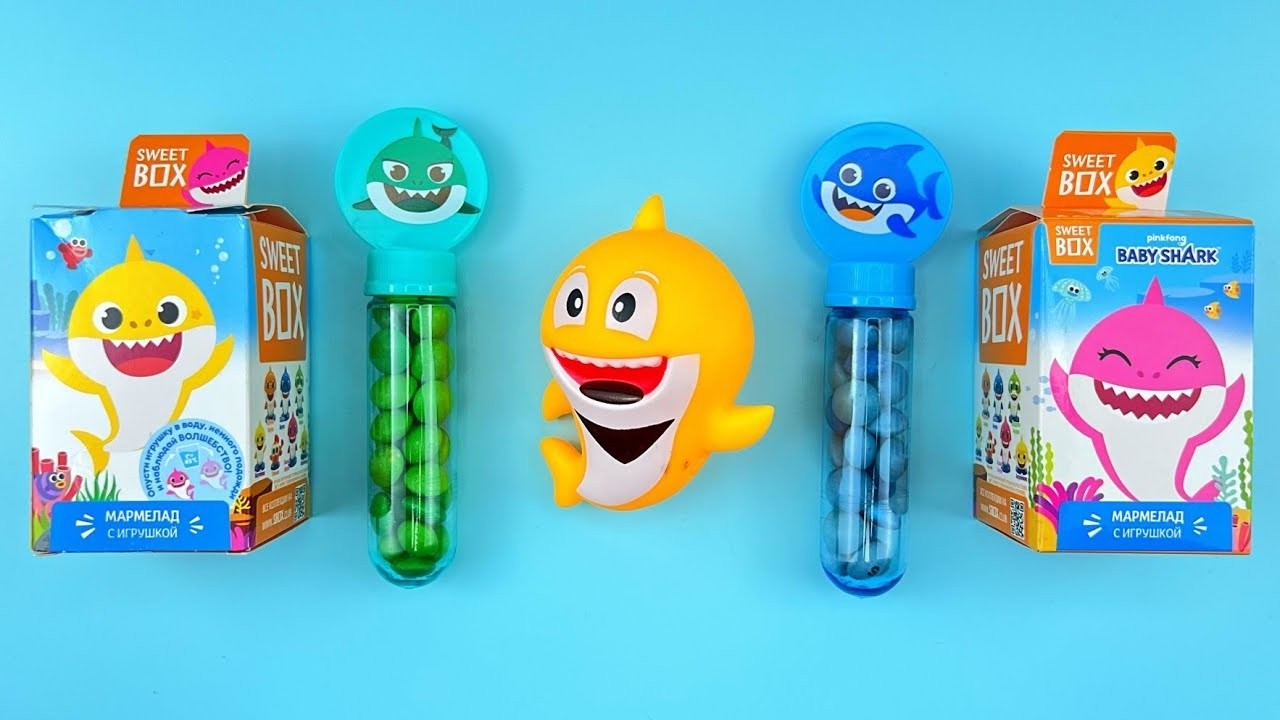 🦈💙 Baby Shark Pez Dispenser ASMR | Crinkly Candy Wrappers & Egg Surprise Opening