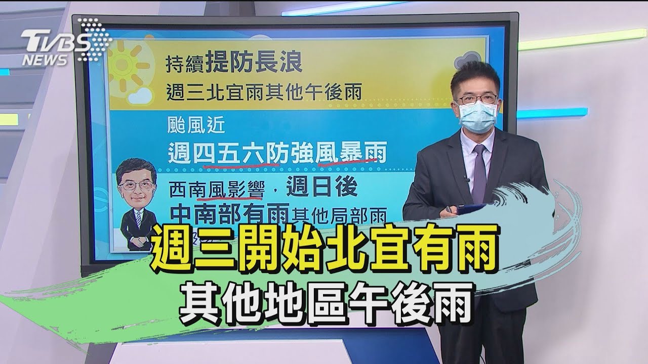 週三開始北宜有雨 其他地區午後雨｜TVBS新聞