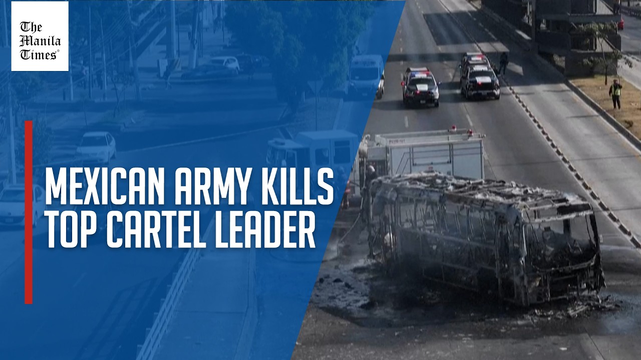Vehicles burn in Jalisco after the killing of top Mexican cartel leader