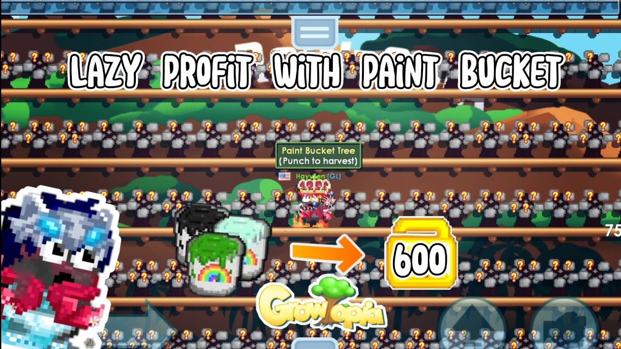 Lazy Profit with Paint Buckets|Growtopia Profit 2023|Profit 2DL