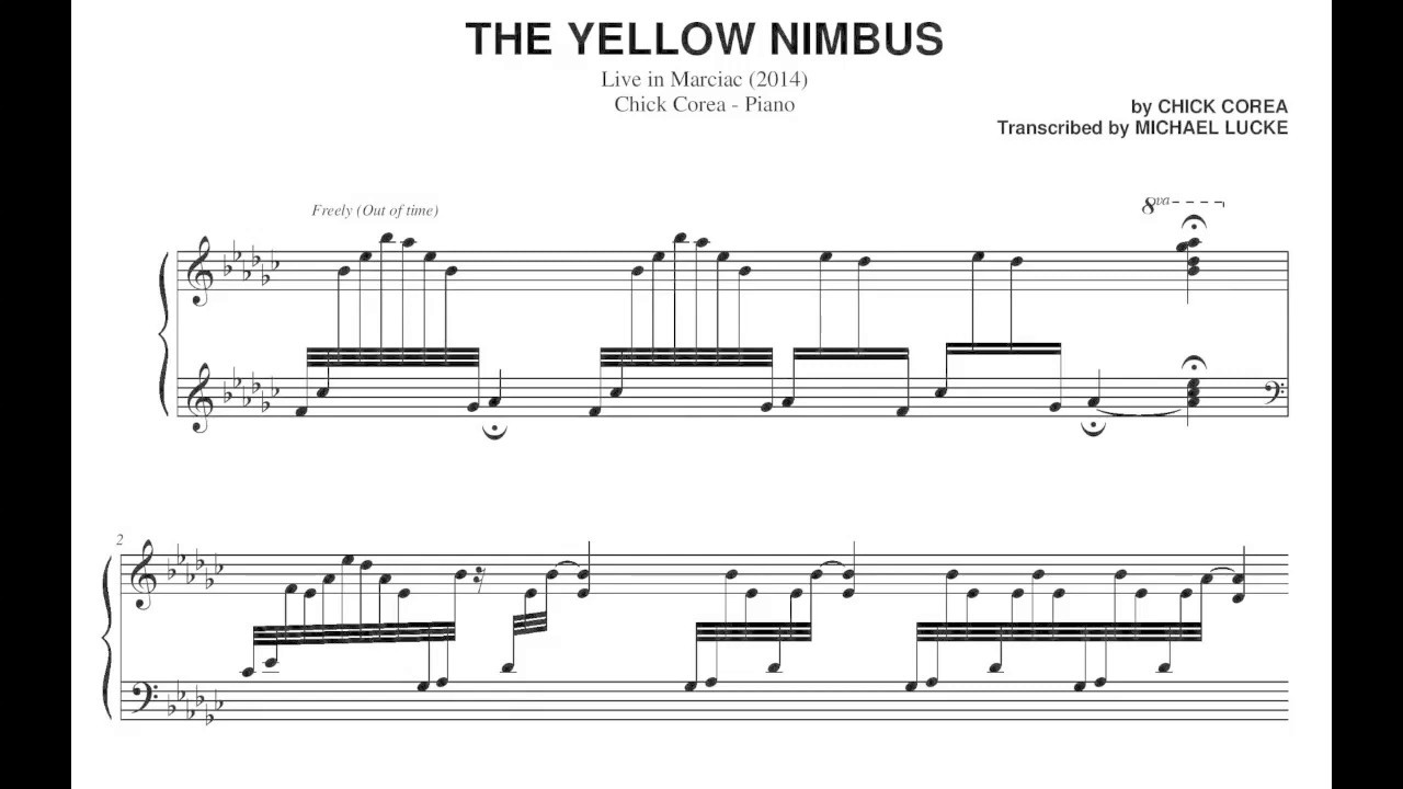 Chick Corea - The Yellow Nimbus (solo piano) - Transcription