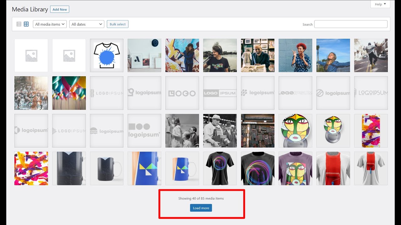 Remove Load More button from Wordpress Media Library [Wordpress 5.8]