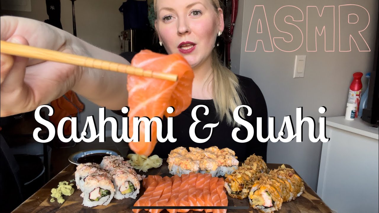 SASHIMI & SUSHI (HMART) 🍣 ~ ASMR MUKBANG in Manhattan NYC